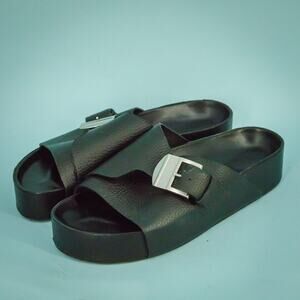 Simon Miller 41 Size 11 Black Chunk Leather Footbed Buckle Platform Sandals